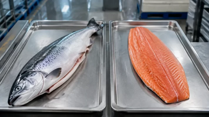 Whole salmon and salmon fillet compared for wholesale buying